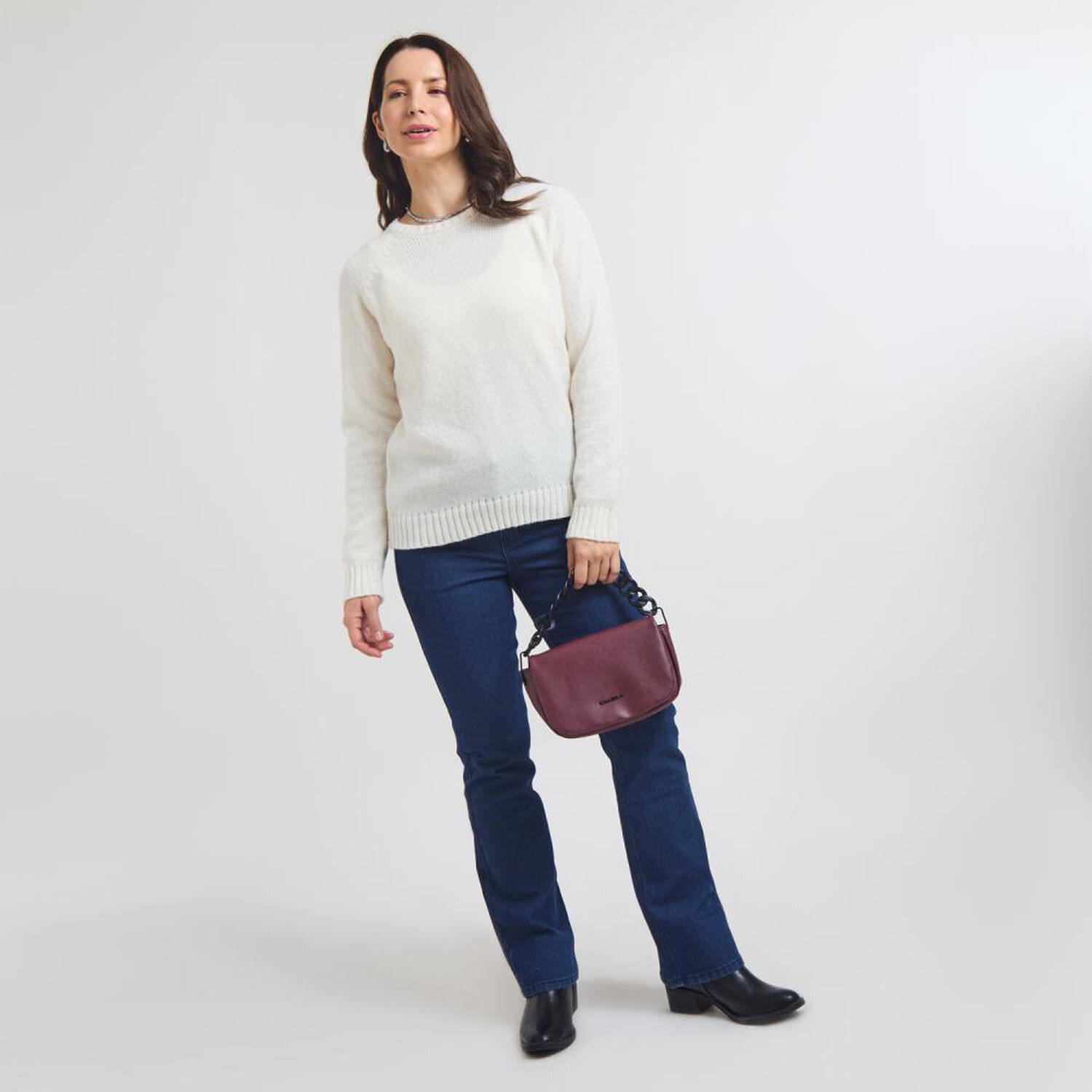 Sweater B&aacute;sico Regular Manga Larga Cuello Alto Mujer Geeps image number 1.0