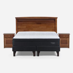 Cama Europea Rosen Tempo / 2 Plazas / Base Dividida + Set De Maderas Veneto