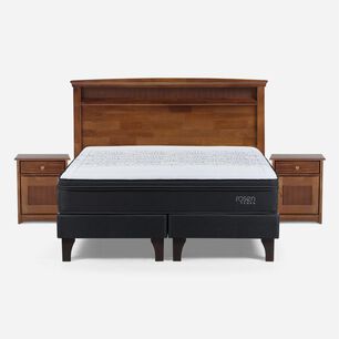 Cama Europea Rosen Tempo / 2 Plazas / Base Dividida + Set De Maderas Veneto