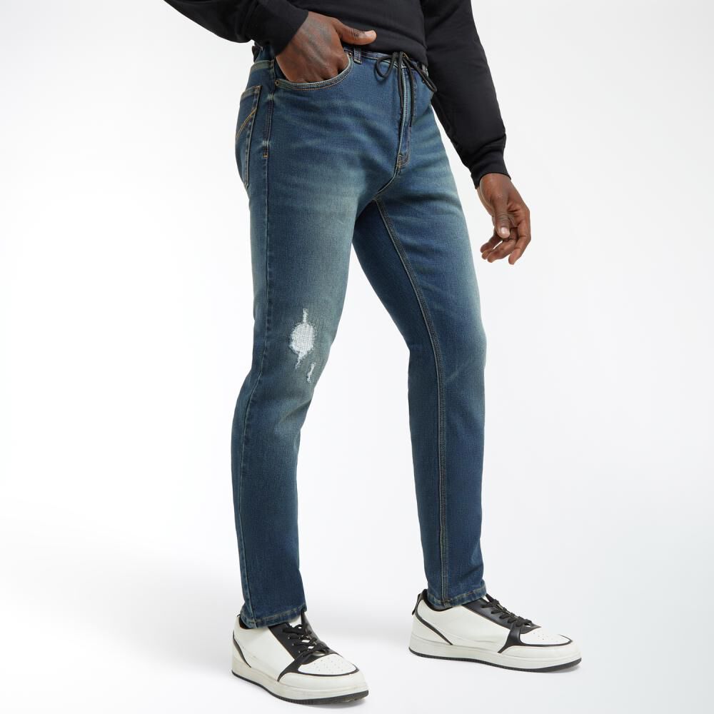 Jeans Rotura Tiro Medio Skinny Hombre Rolly Go image number 2.0
