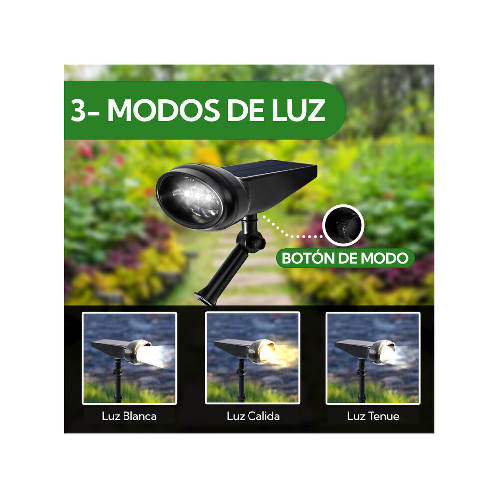 Foco Led Solar Contra Agua Estaca image number 5.0