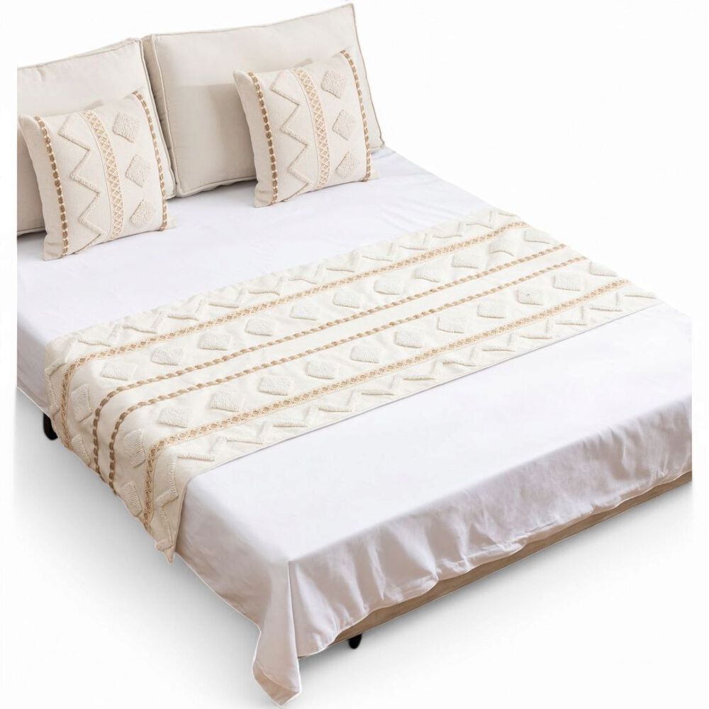 Piecera Boho 2 Plazas O King Pie De Cama Medida 210cm X 70cm + 2 Fundas 45cm X 45cm - Pb2-4 image number 0.0
