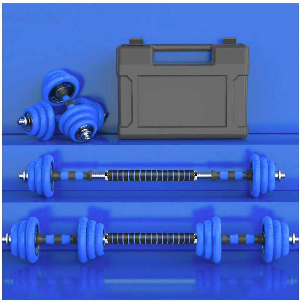 Set Mancuernas De Metal Cromadas 30 Kg Con Barra image number 1.0