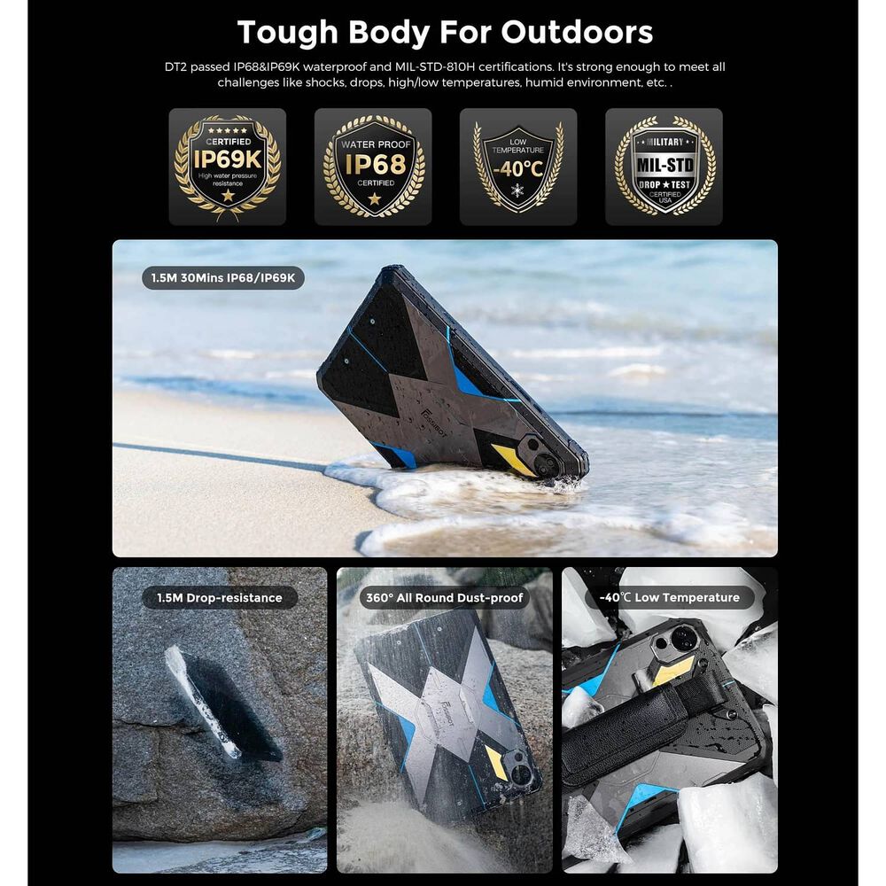 Fossibot Dt2 - Tablet Rugerizada 10,4'' 2k, C&aacute;mara 64 Mp, Bater&iacute;a 22.000 Mah image number 4.0