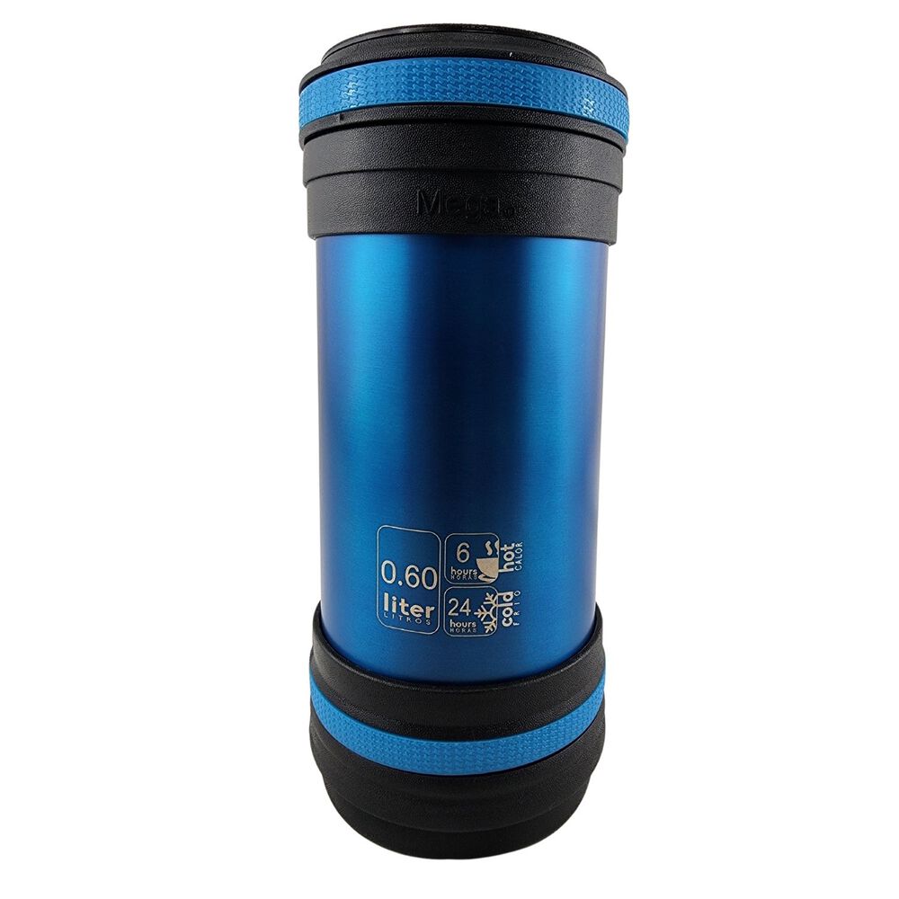 Termo Mega Maxx 600ml Comidas Metalico Acero Inoxidable Azul image number 3.0