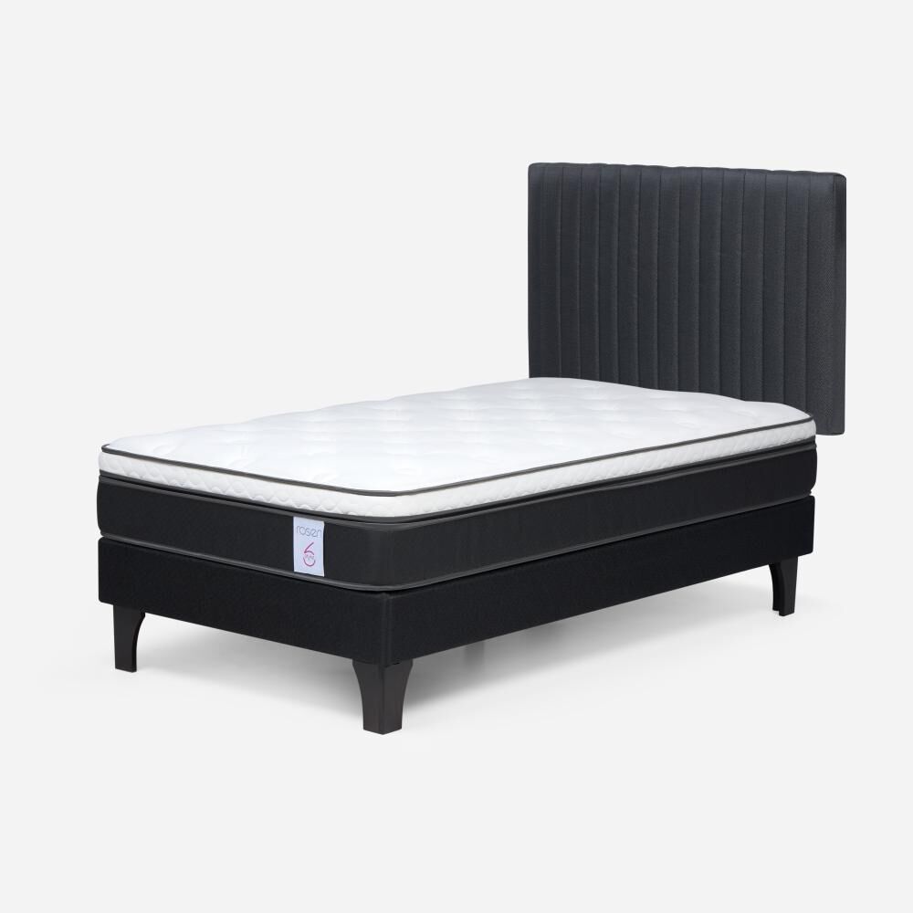 Cama Europea Rosen New Style 6 / 1.5 Plazas / Base Normal + Respaldo Lucio image number 0.0