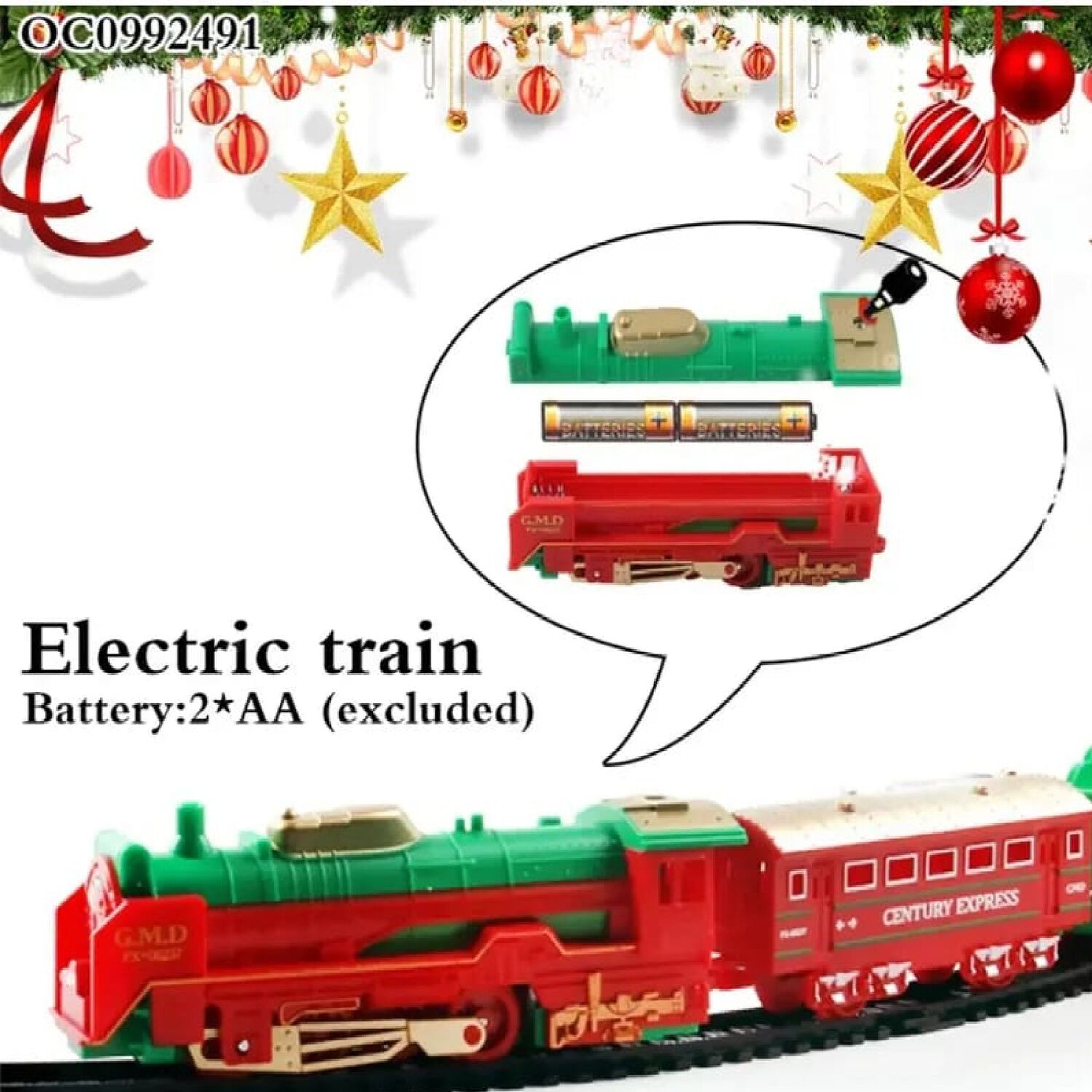 Tren Navide&ntilde;o De Juguete A Pilas 13 Piezas. image number 2.0