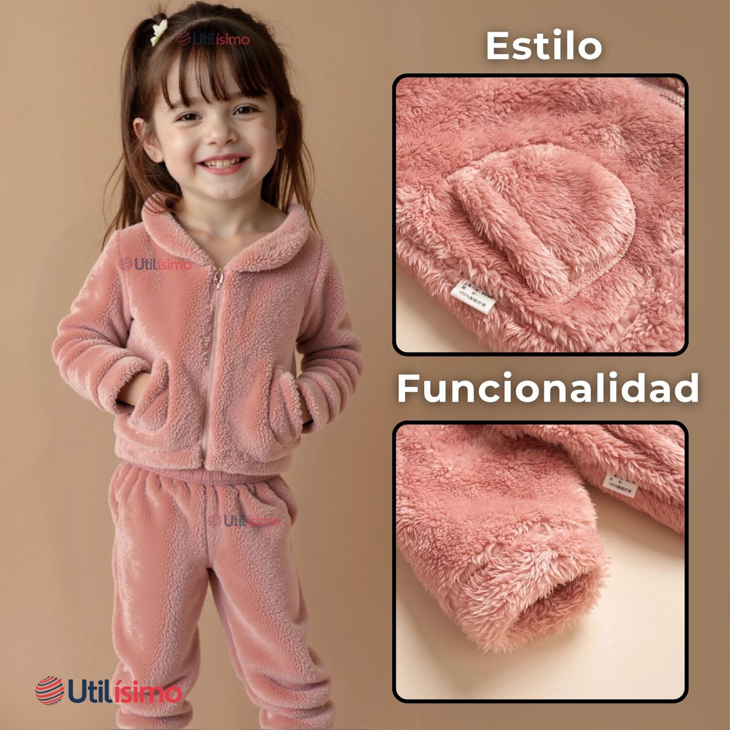 Conjunto Frizado Polar 2 Piezas Ni&ntilde;a Rosado image number 5.0