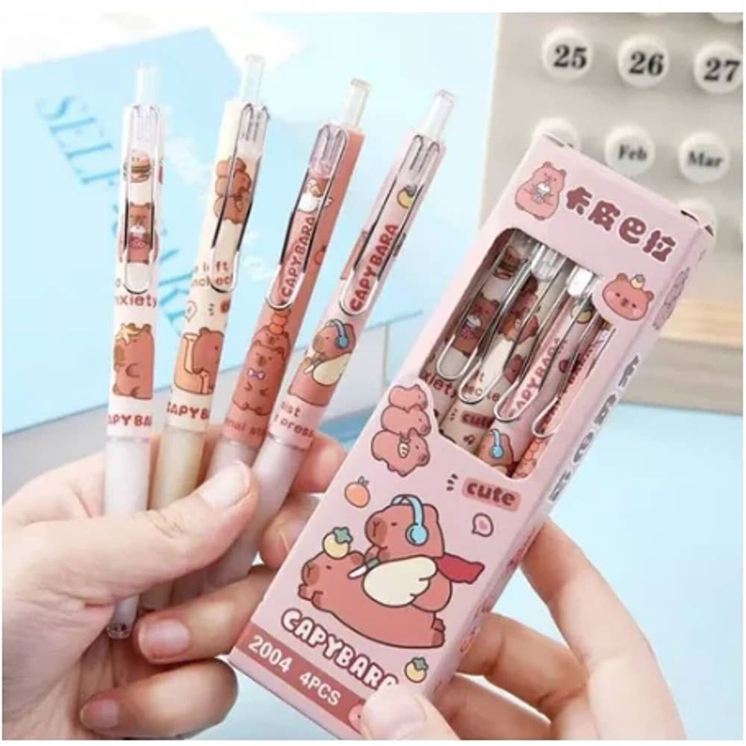 Set De 4 Lapices Tinta Gel De Capybara image number 1.0