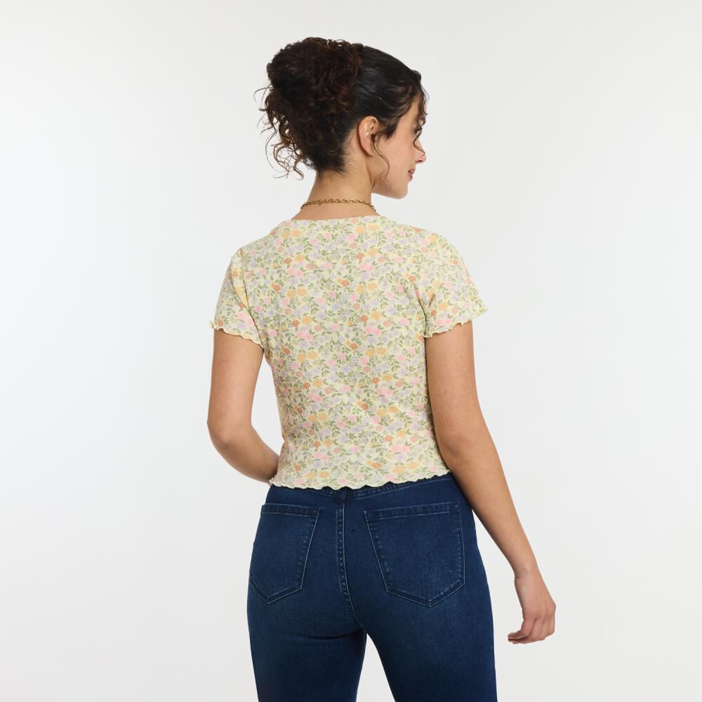 Polera Crop Micro Pint Manga Corta Cuello Redondo Mujer Freedom image number 3.0
