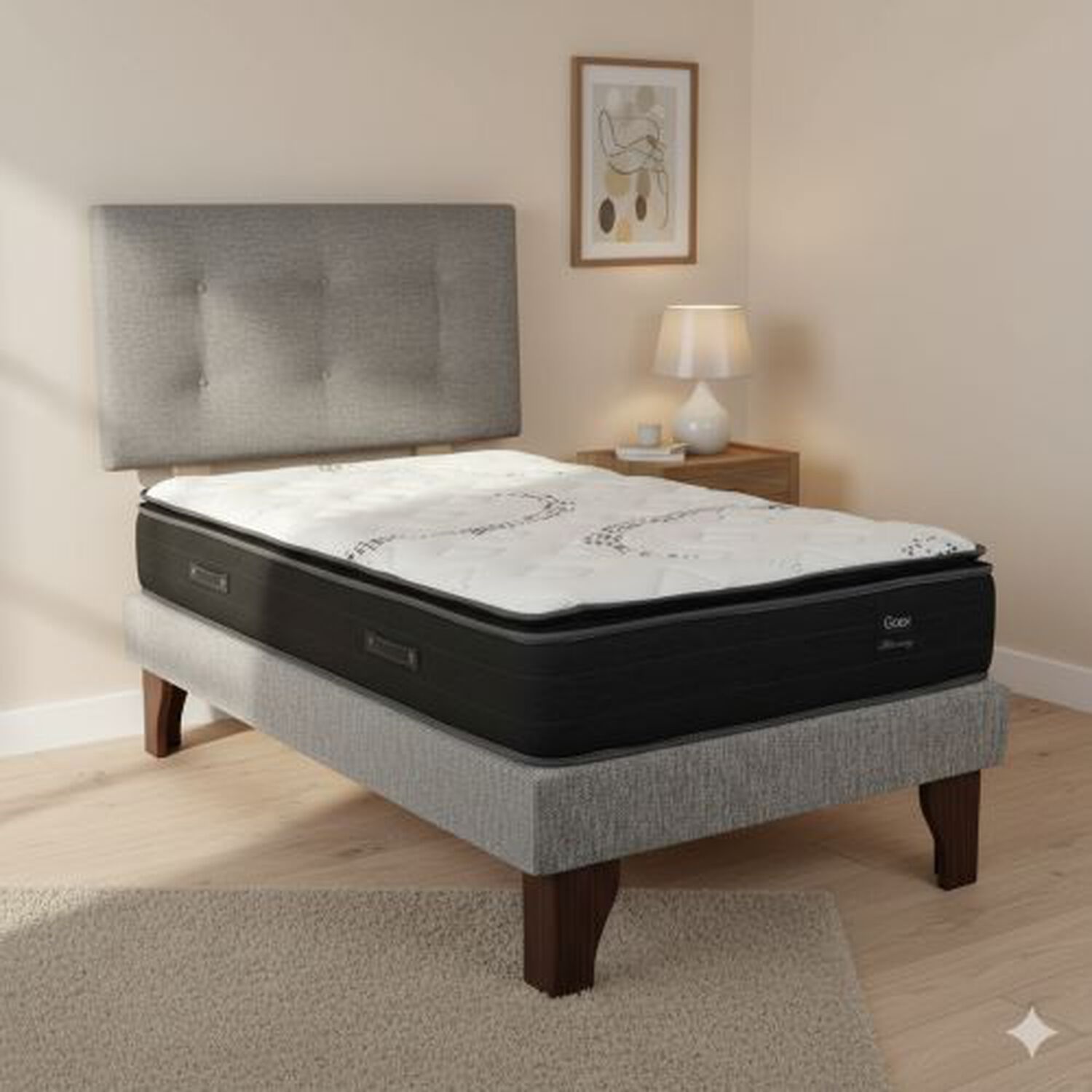 Cama Europea 1 Plaza 200 Plus Respaldo Berna image number 0.0