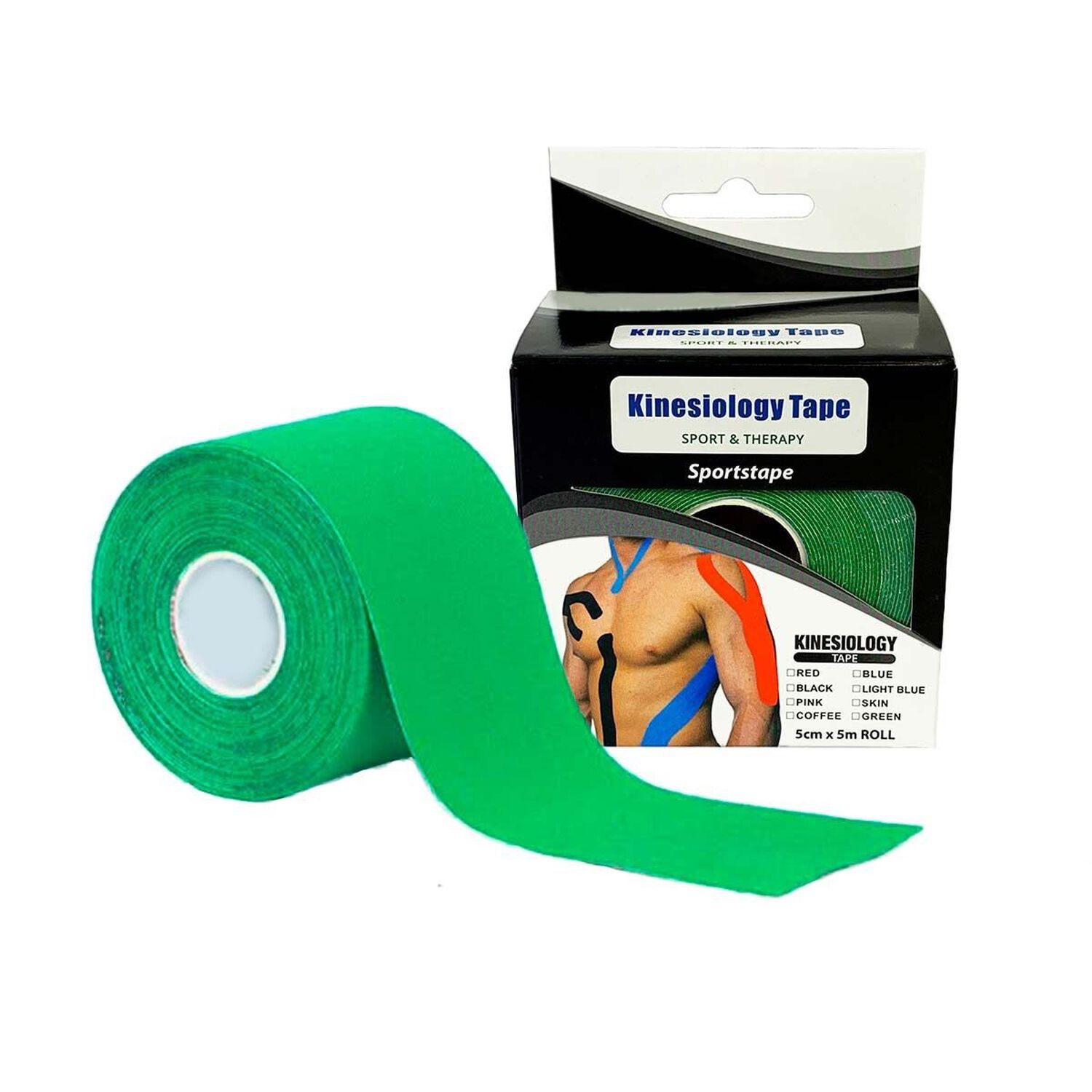 Venda Kinesiologica De 5 Cm X 5 Mts Cinta Tape Neuromuscular Verde image number 1.0