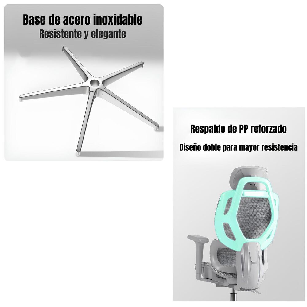 Silla De Escritorio Reclinable Premium E13 Gris Lubabycas image number 5.0