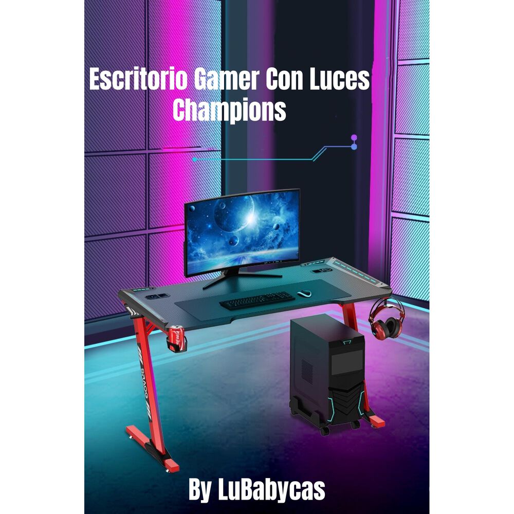 Escritorio Gamer Con Luces 140x60x73cm Negro Lubabycas image number 1.0
