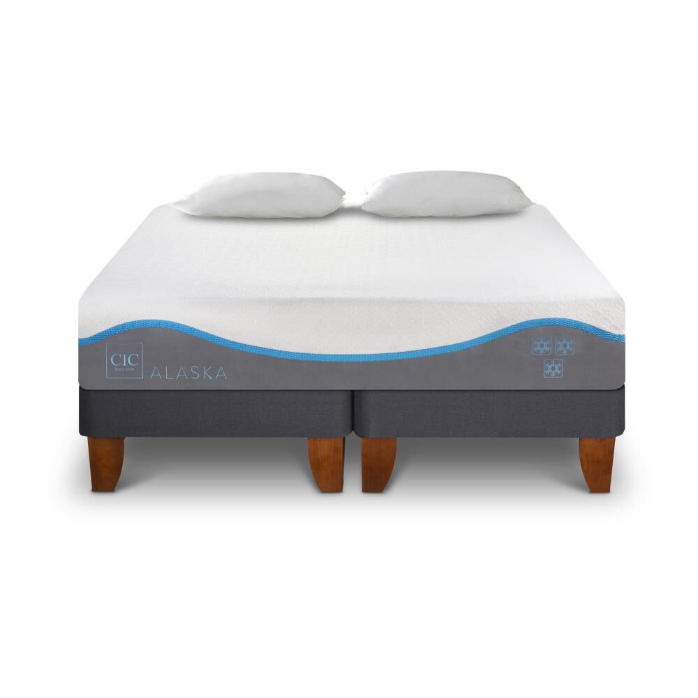 Cama Europea Cic Alaska / 2 Plazas / Base Dividida + Almohadas image number 0.0