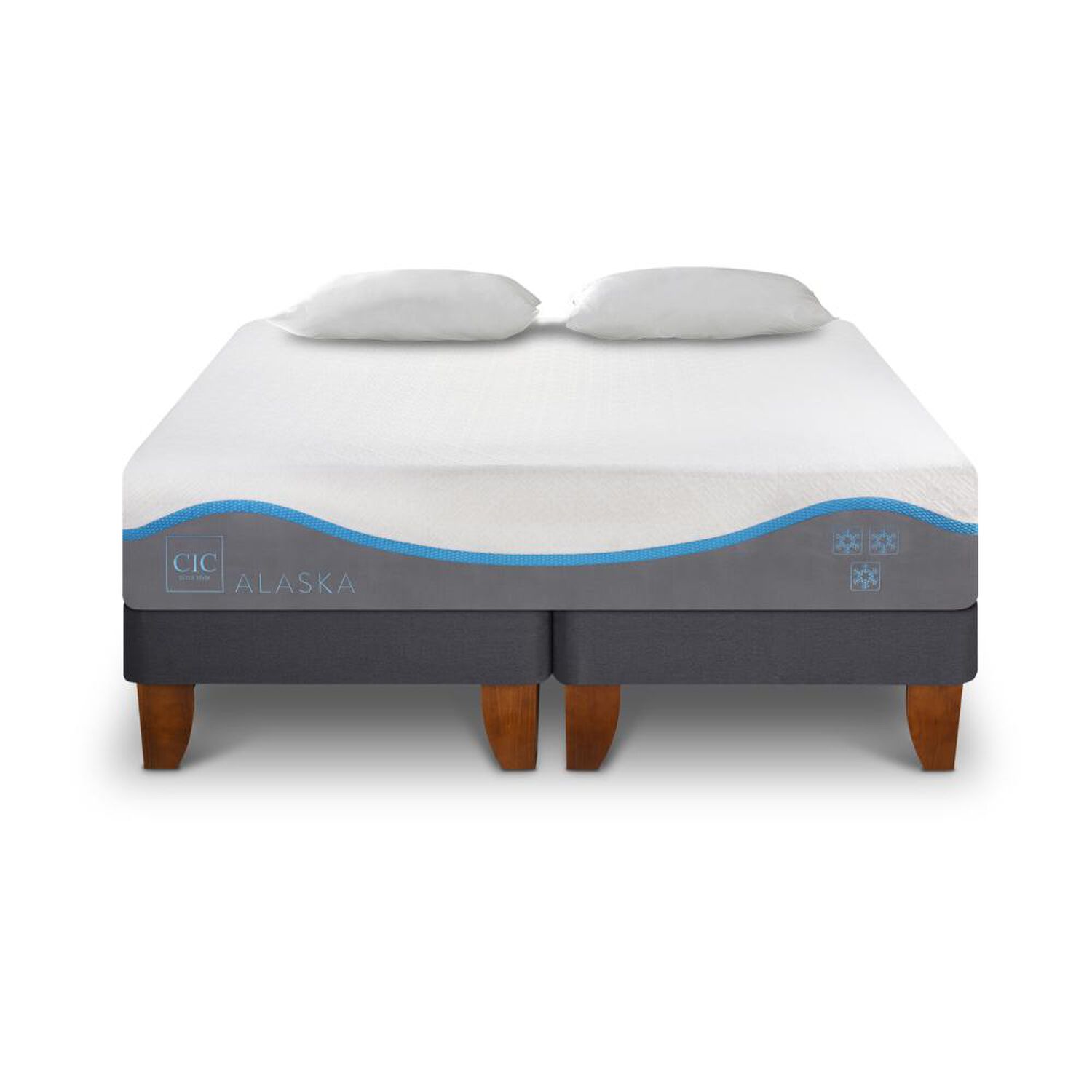 Cama Europea Cic Alaska / 2 Plazas / Base Dividida + Almohadas image number 0.0