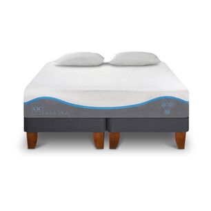 Cama Europea Cic Alaska / 2 Plazas / Base Dividida + Almohadas