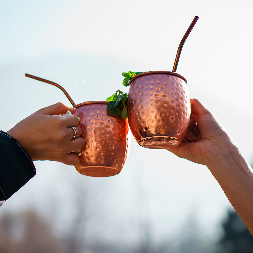 Set 4 Vasos Moscow Mule Mug Cobre + Bombillas Simplit image number 3.0