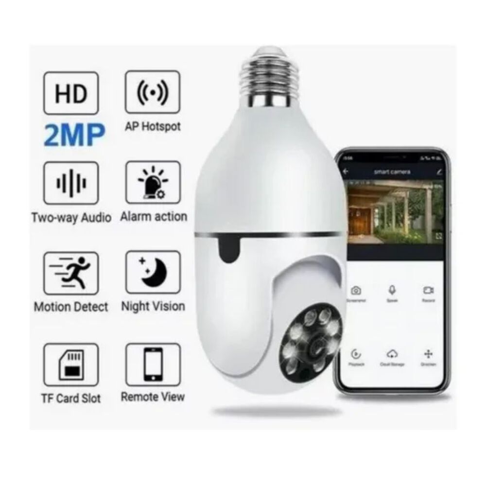 C&aacute;mara Seguridad Foco Wifi Y Rotaci&oacute;n 360 Hd Night Vision image number 1.0