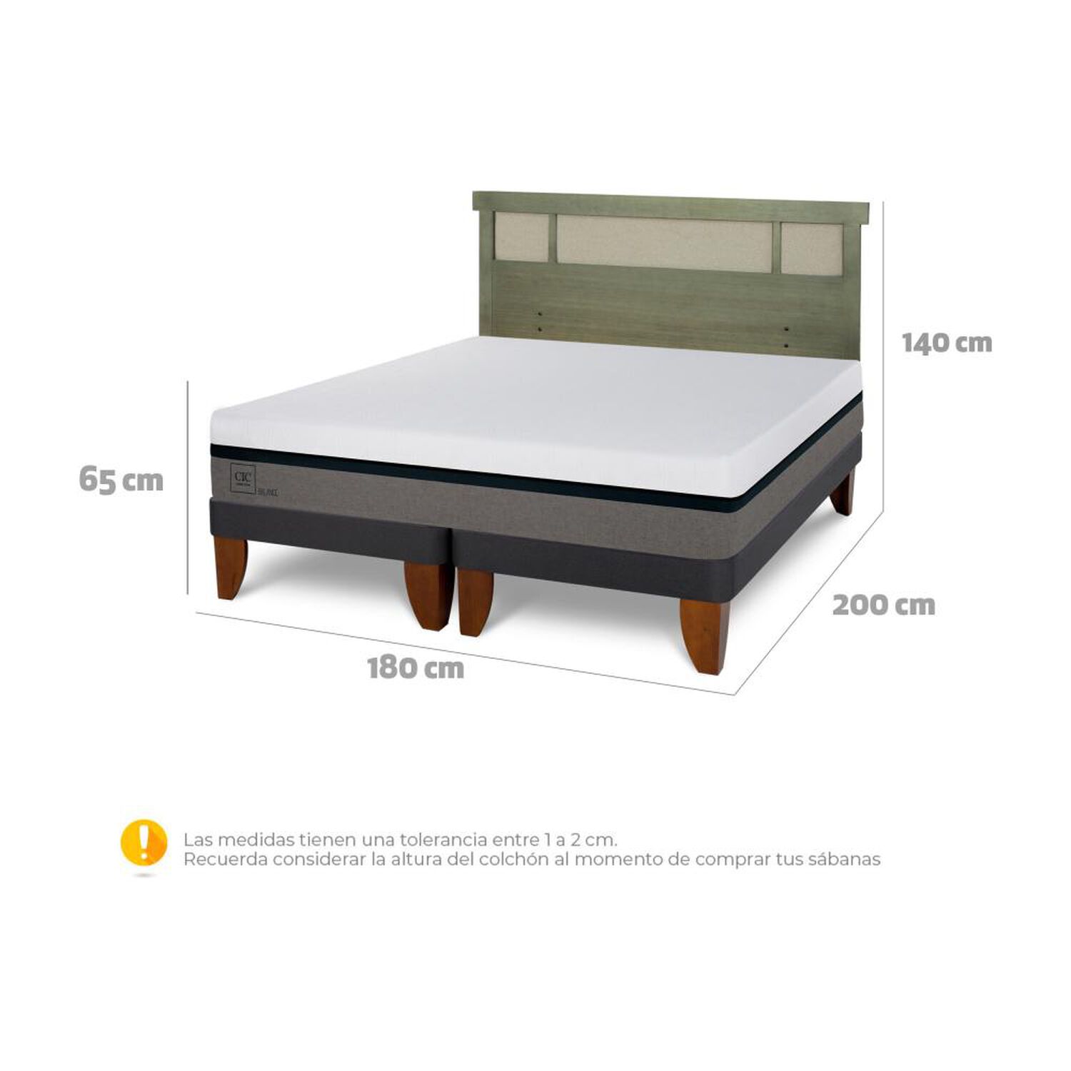 Cama Europea Cic Balance / King / Base Dividida + Respaldo image number 6.0