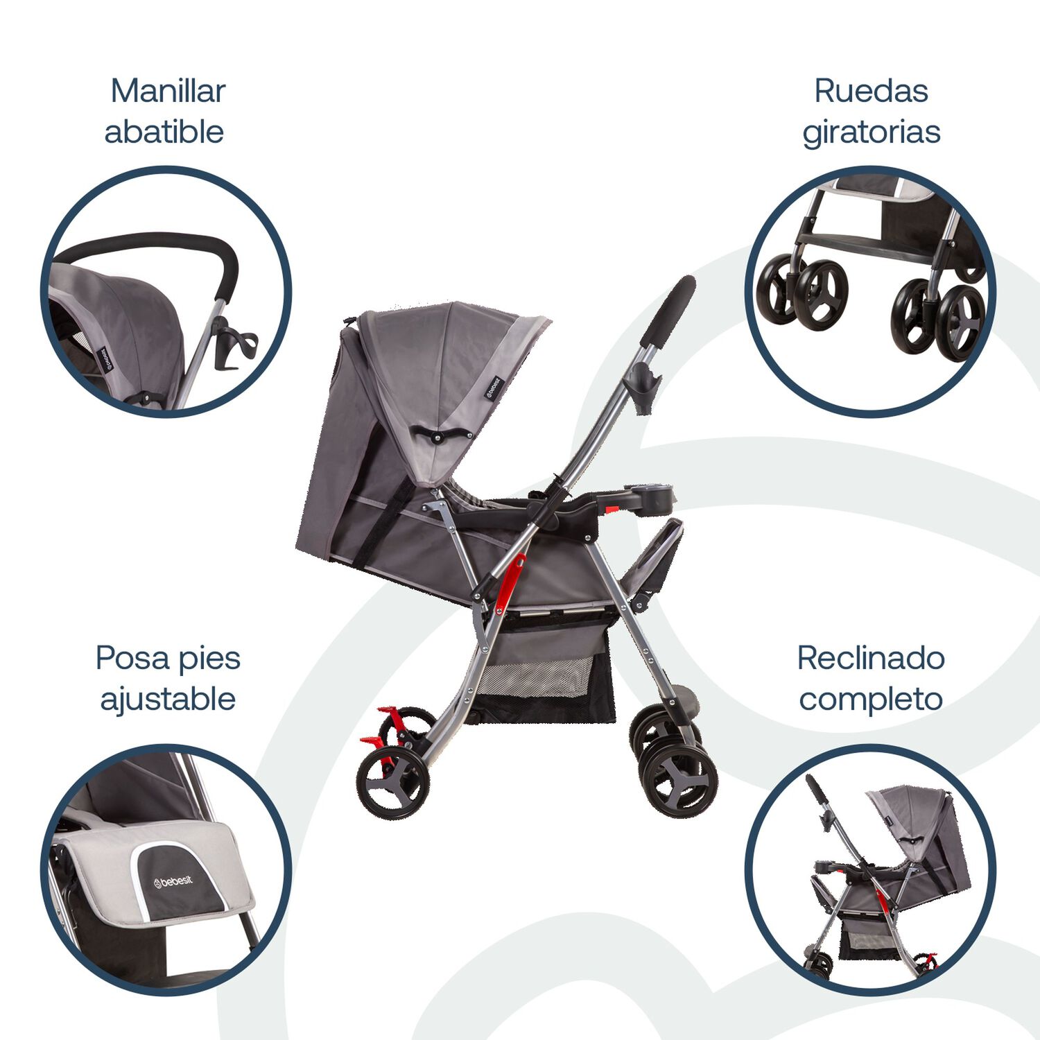 Coche Paseo Y Cuna Twister Sx Gris image number 2.0