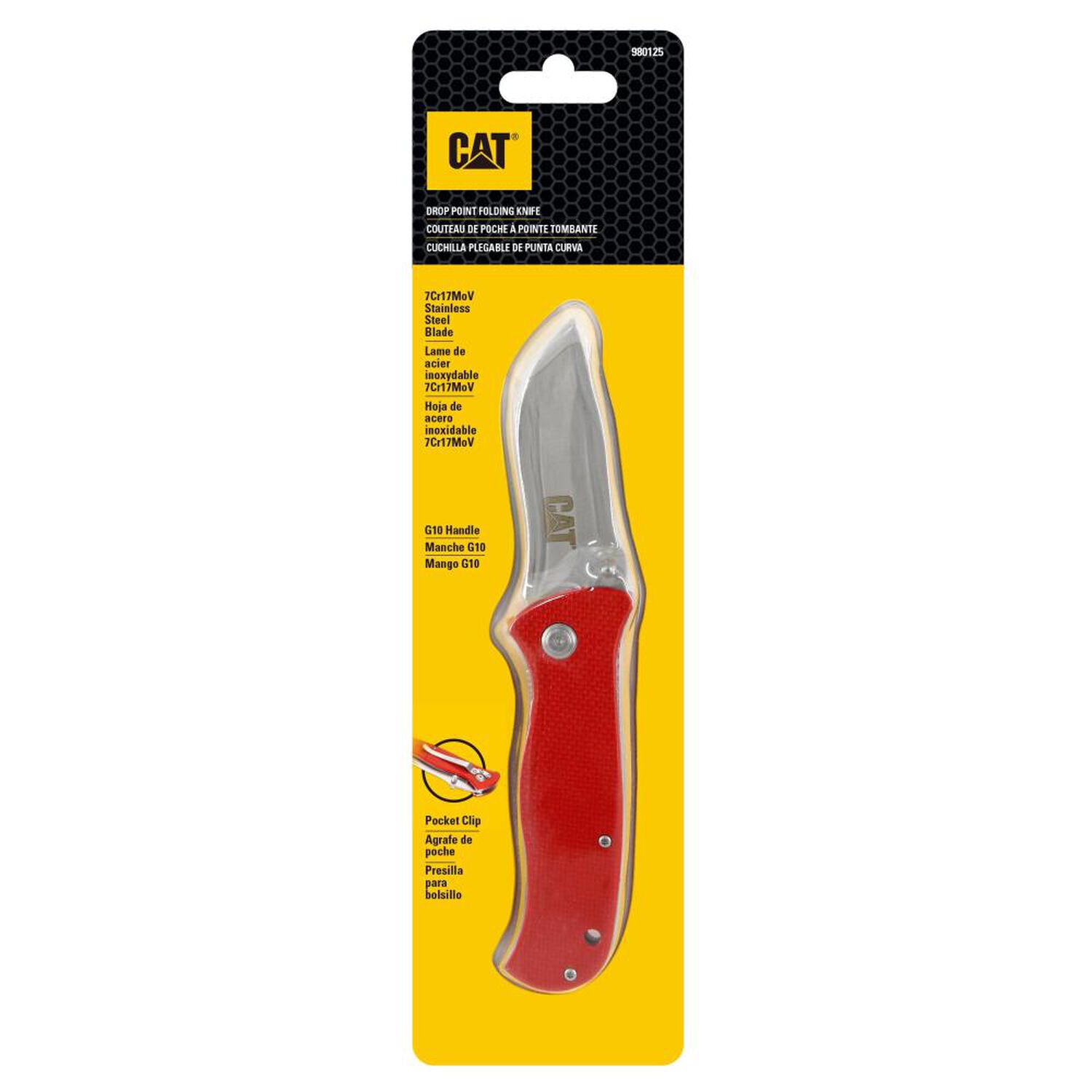 Cuchillo Navaja Plegable Cat 980125 Punta Curva image number 0.0