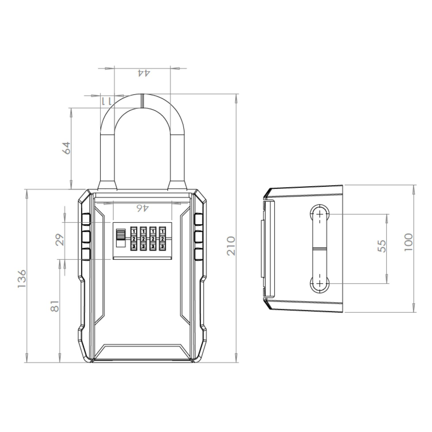 Caja Guarda Llaves Xl Gancho Con Clave 130x100x65mm image number 4.0