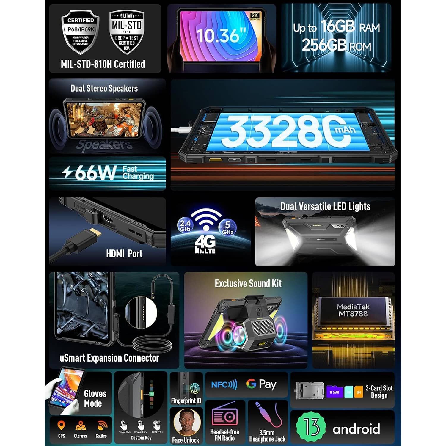 Ulefone Armor Pad 3 Pro - Tablet 4g Industrial Ip68 Militar image number 3.0