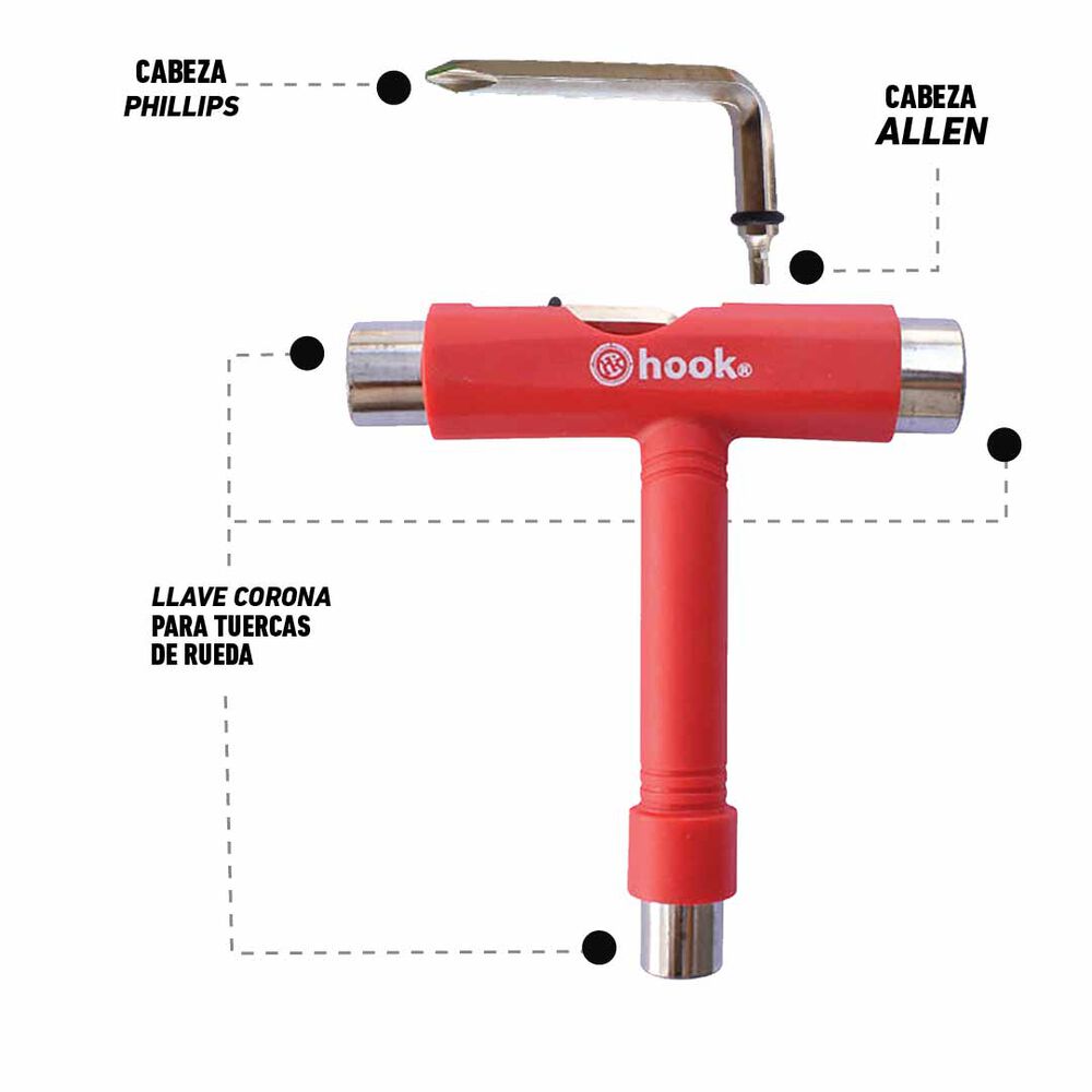 Herramienta Para Patines Hook /penny Red image number 2.0