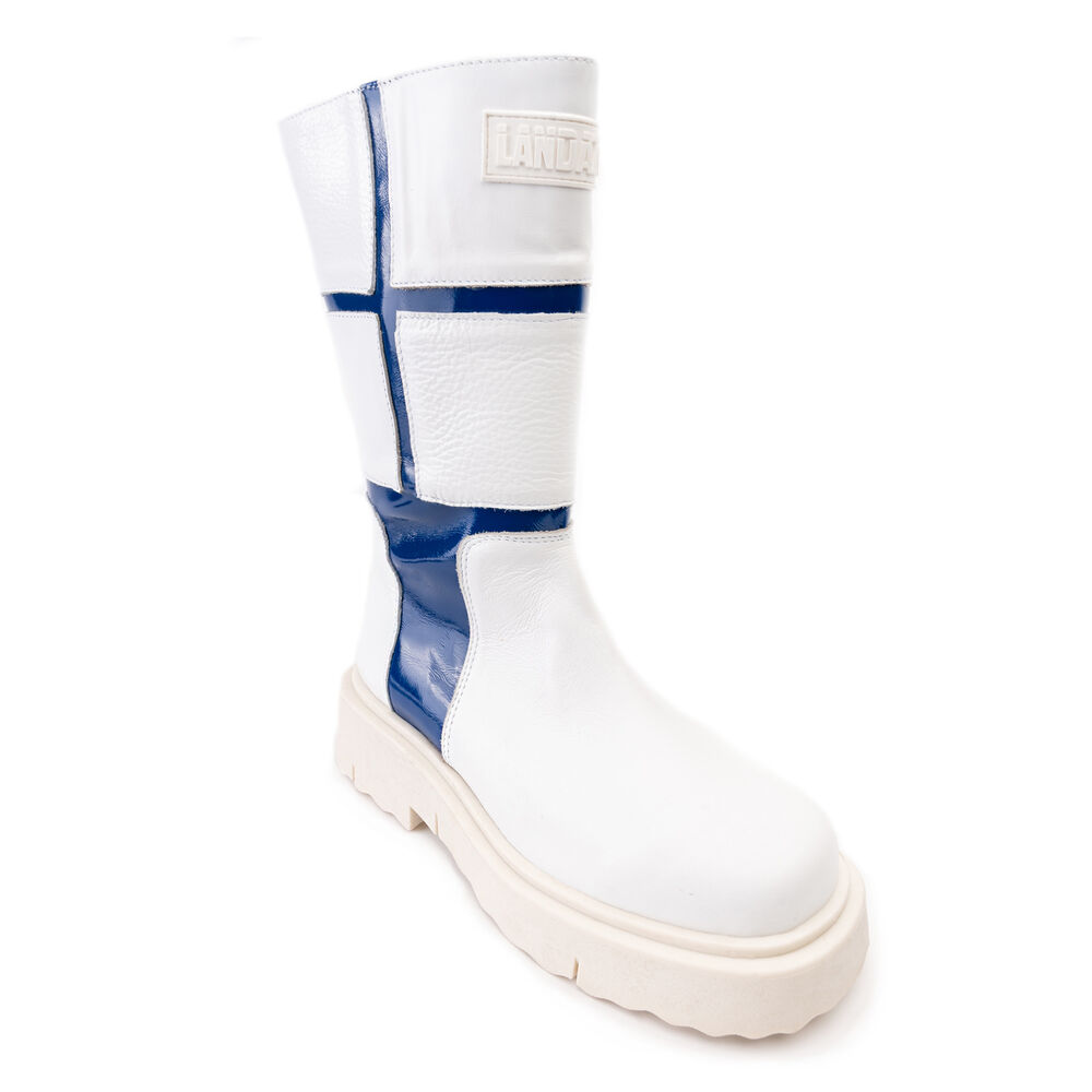 Bota Cuero Rea Blanco Azul Landazuri image number 2.0