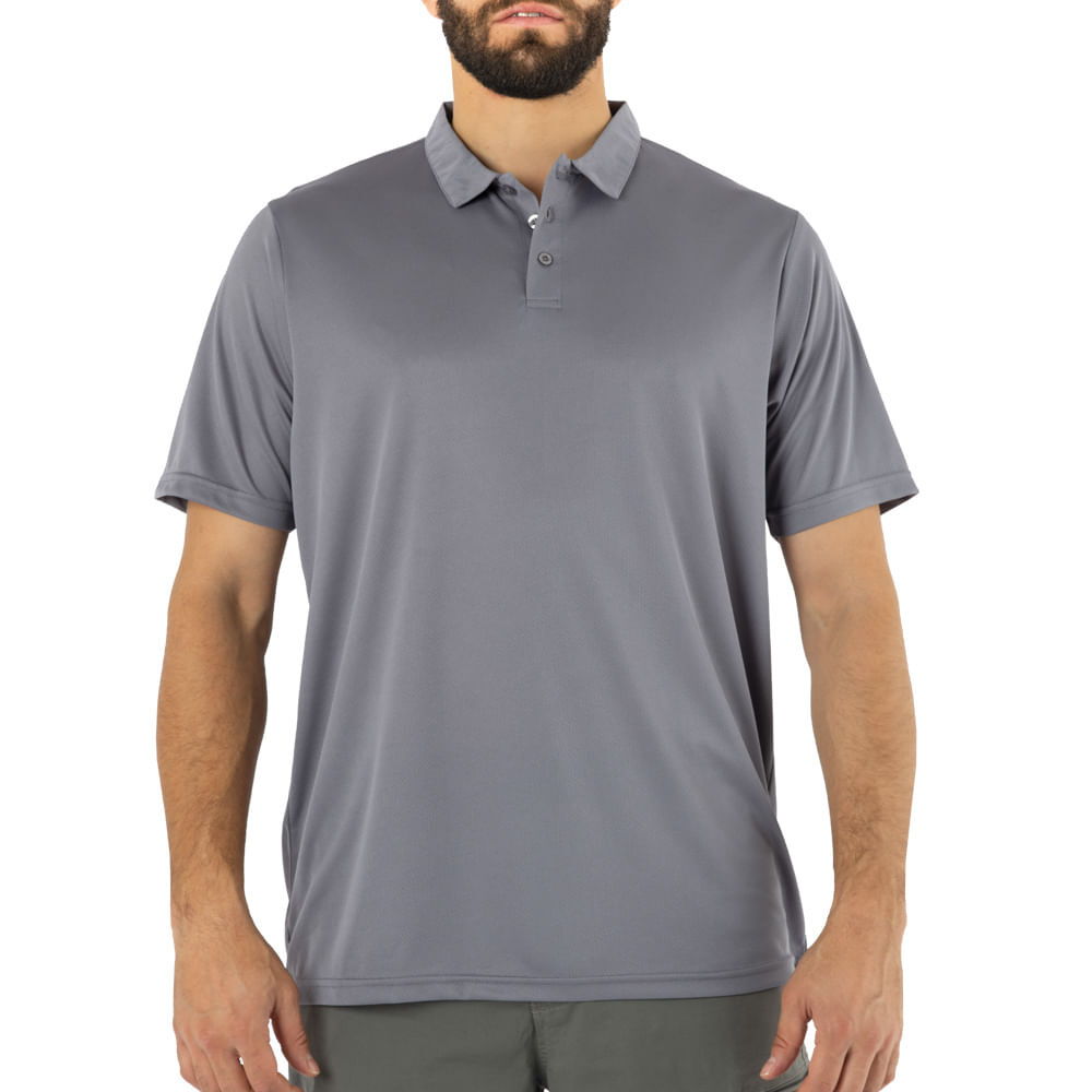 Polera Cooldry Quebec Manga Corta Gris image number 0.0