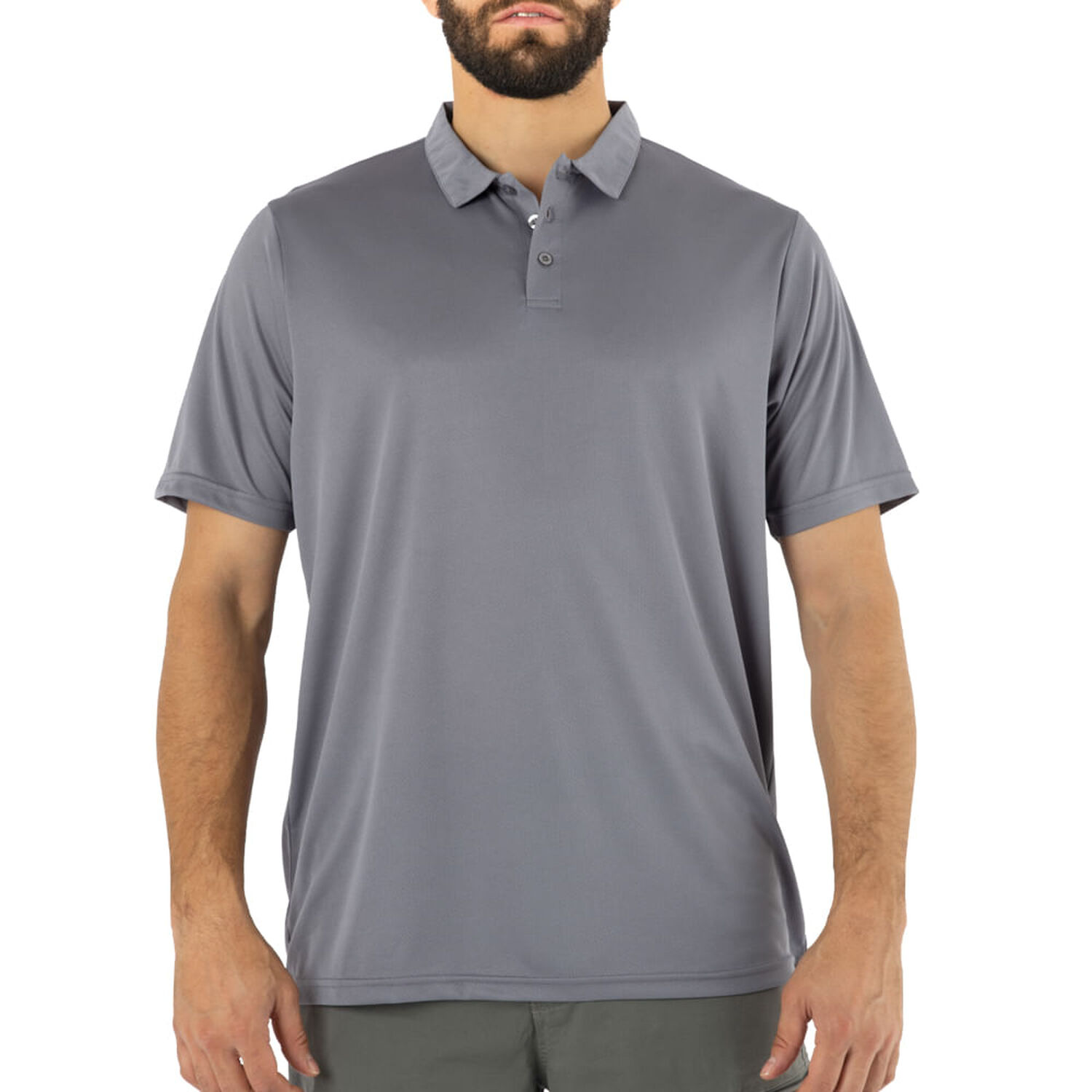 Polera Cooldry Quebec Manga Corta Gris image number 0.0