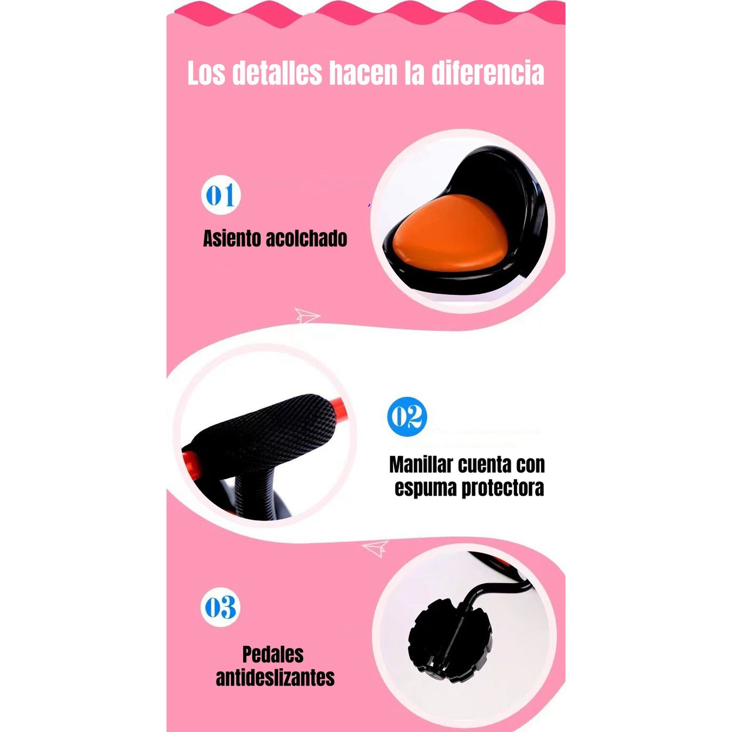 Triciclo Infantil Con Canastos 5 A&ntilde;os Unix Rosado Lubabycas image number 4.0