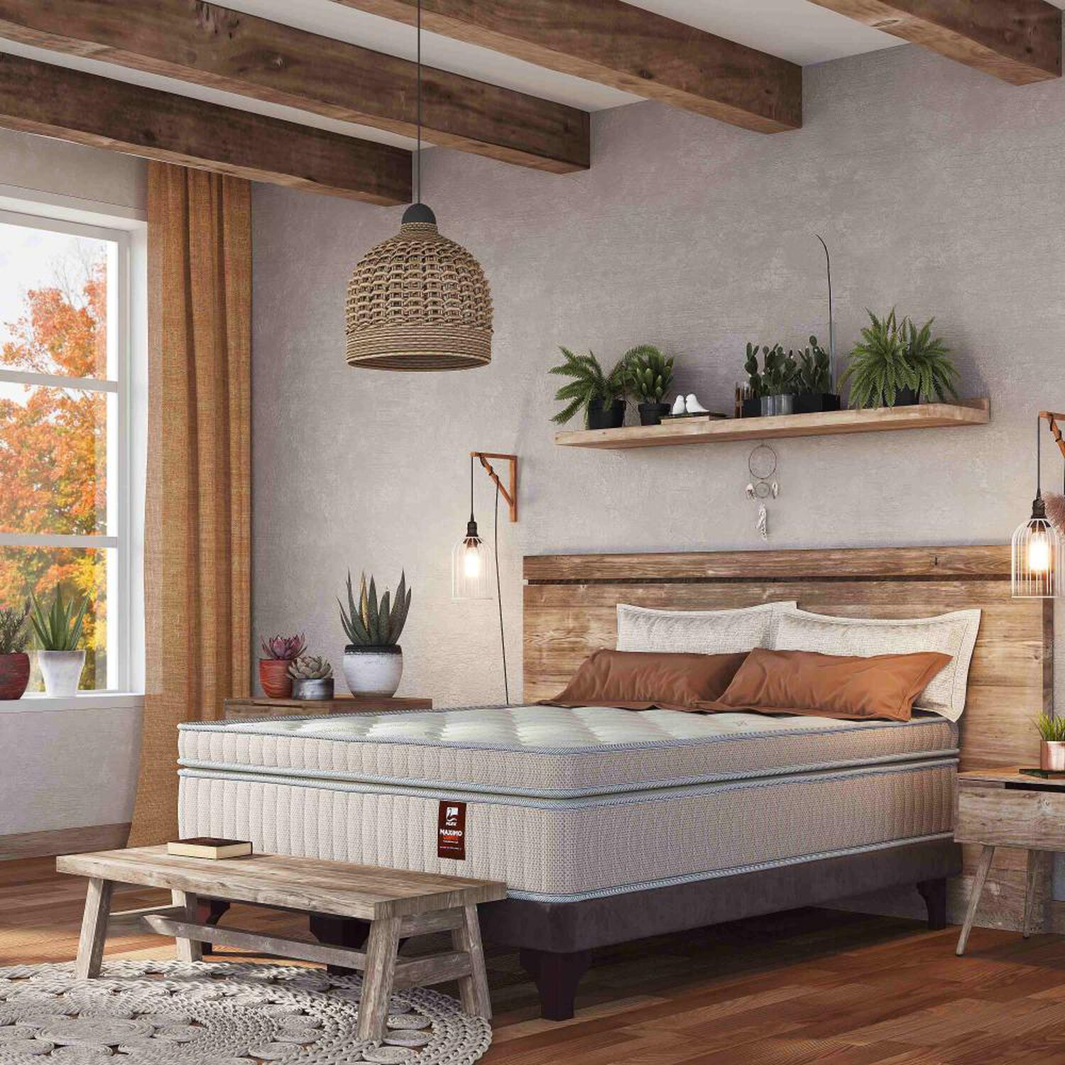 Cama Europea Flex M&aacute;ximo Cobre / 2 Plazas / Base Dividida image number 5.0