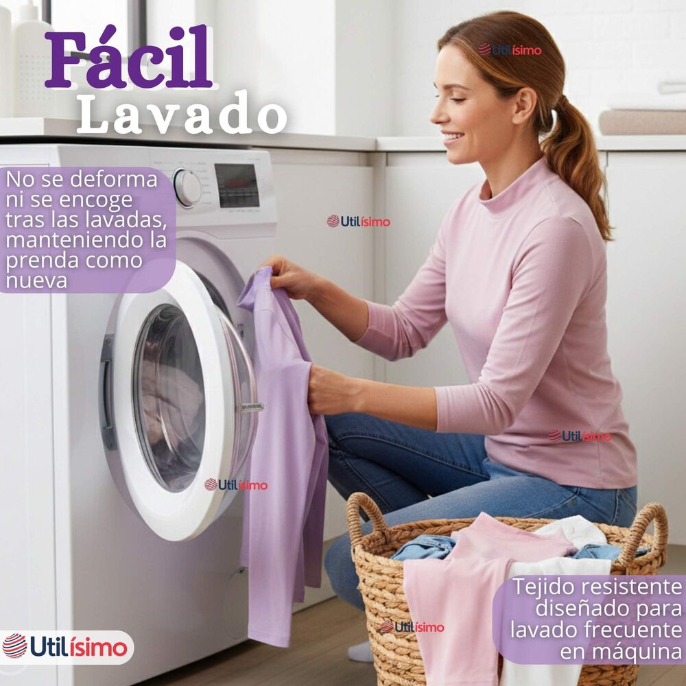 Polera Camiseta Bamb&uacute; Lila Cuello Beatle Primera Capa Manga Larga Ni&ntilde;a image number 9.0