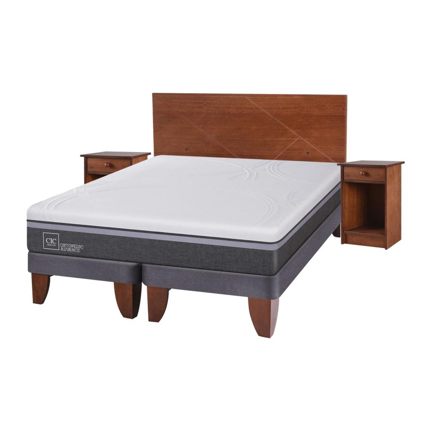 Cama Europea Cic Ortopedic Advance / 2 Plazas / Base Dividida + Set De Maderas image number 1.0
