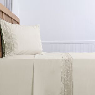 Sabana Estampada Plumetti Broderie 1.5 P Beige