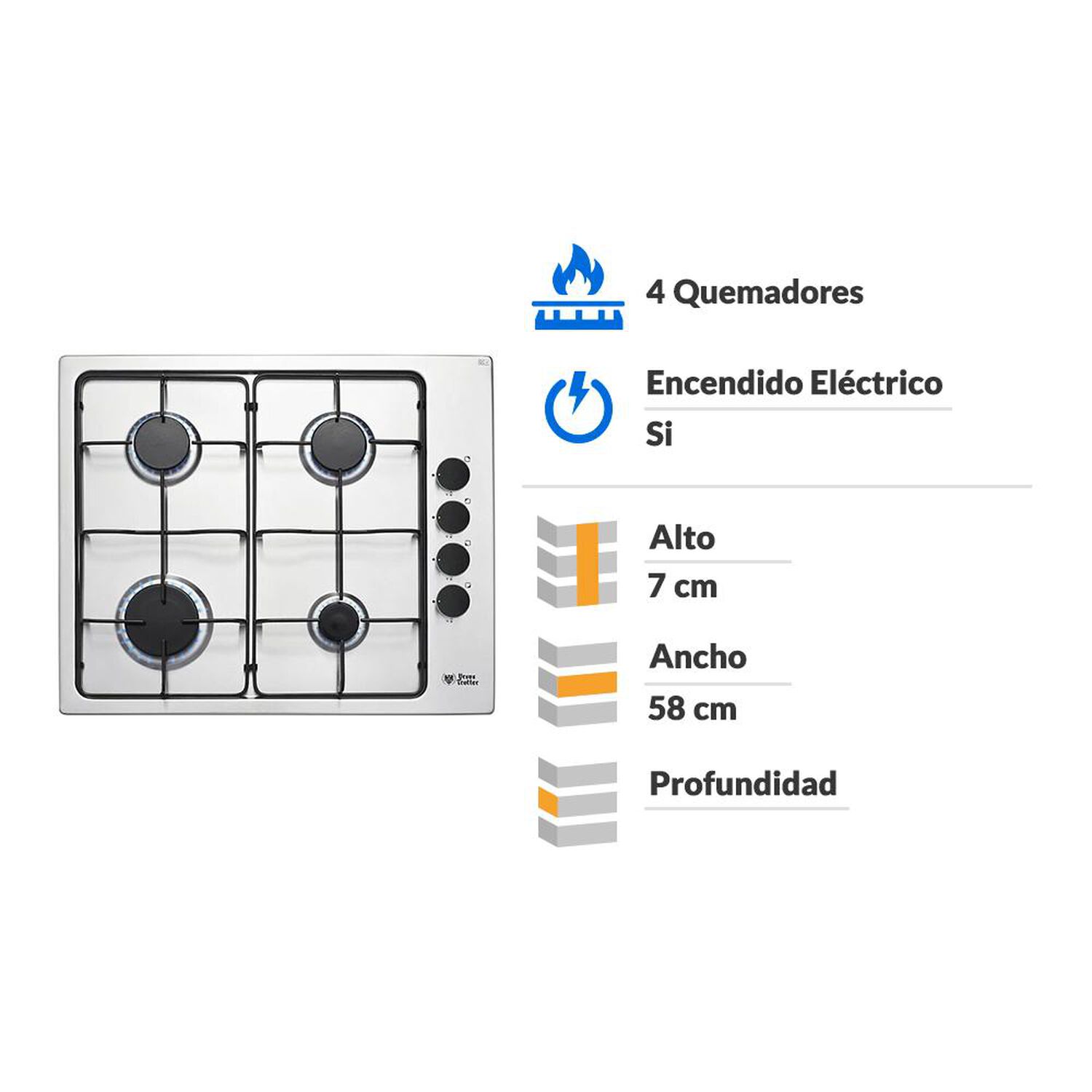 Encimera A Gas Ursus Trotter UT Prime G4 / 4 Quemadores image number 1.0