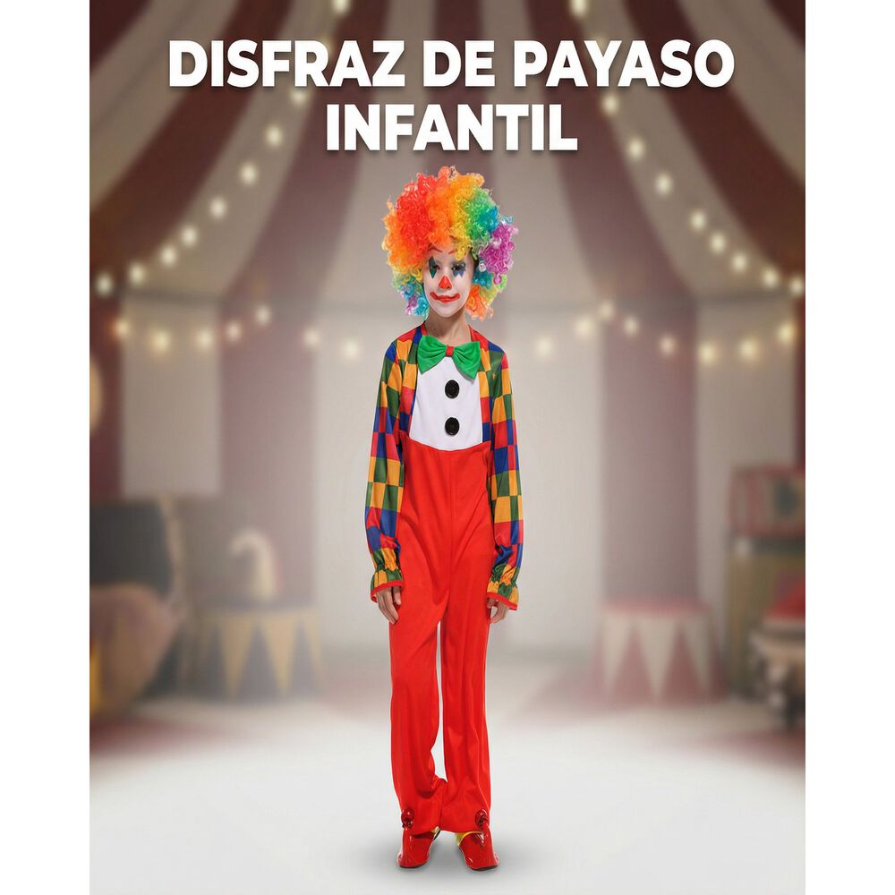 Disfraz Cosplay Payaso Buf&oacute;n Ni&ntilde;o image number 6.0