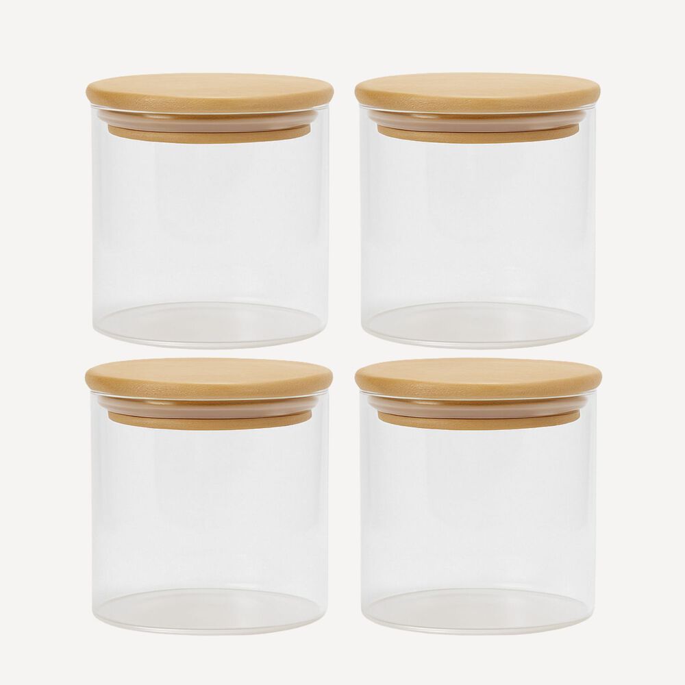 Set De 4 Frascos Condimentos Especias Bamb&uacute; 250ml 6x8cm image number 0.0