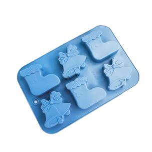 Molde De Silicona Para Queques Tortas Botas Campanas Azul