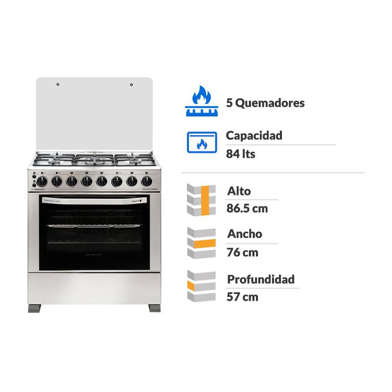 Cocina A Gas Sindelen CH-8900IN 5P / 5 Quemadores image number 1.0