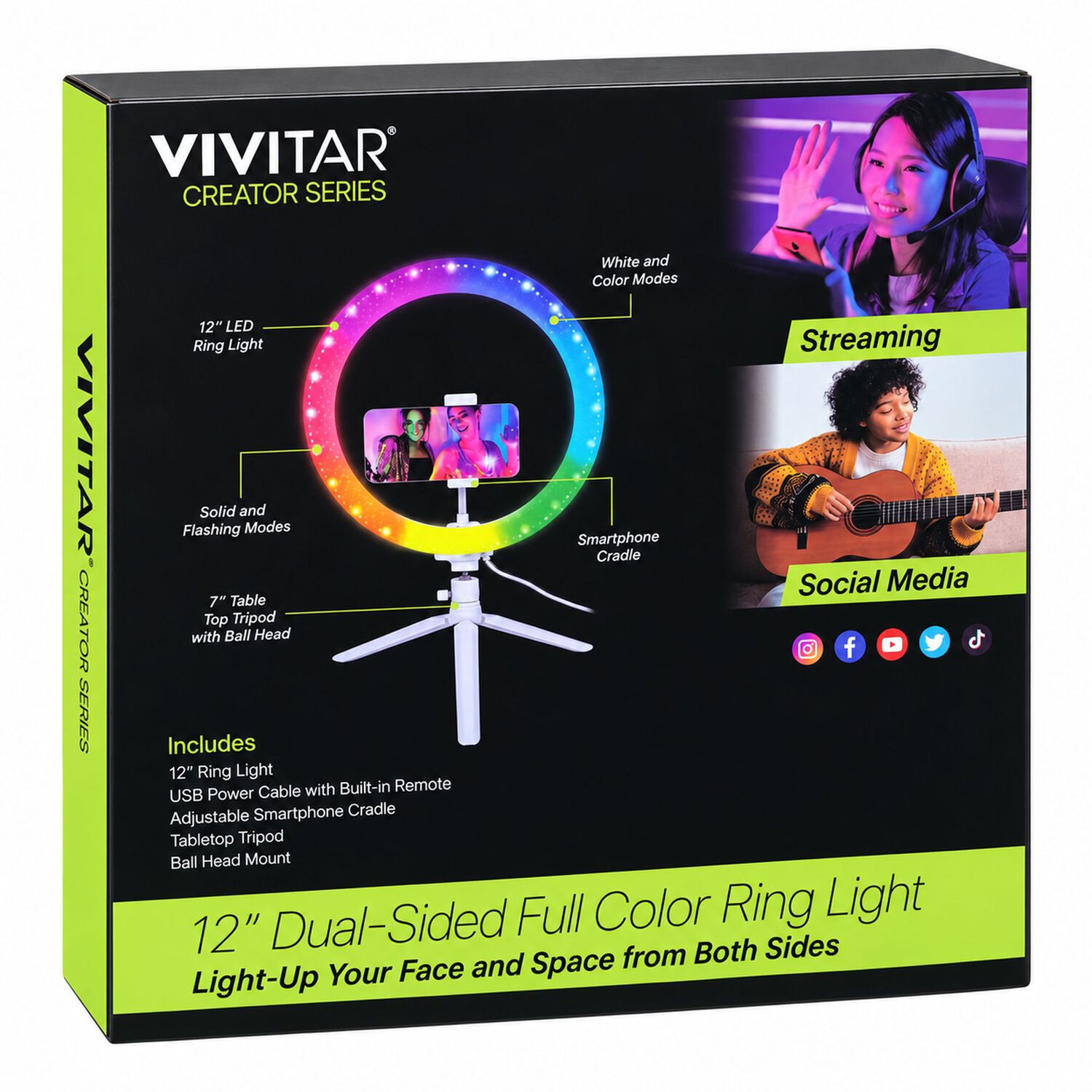 Aro De Luz Multicolor Rgb 12" Con Soporte Para Smartphone image number 9.0