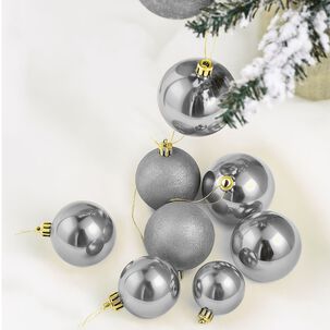 8 Bambalinas Navideñas Esferas 8cm Plateado Adorno Decoración
