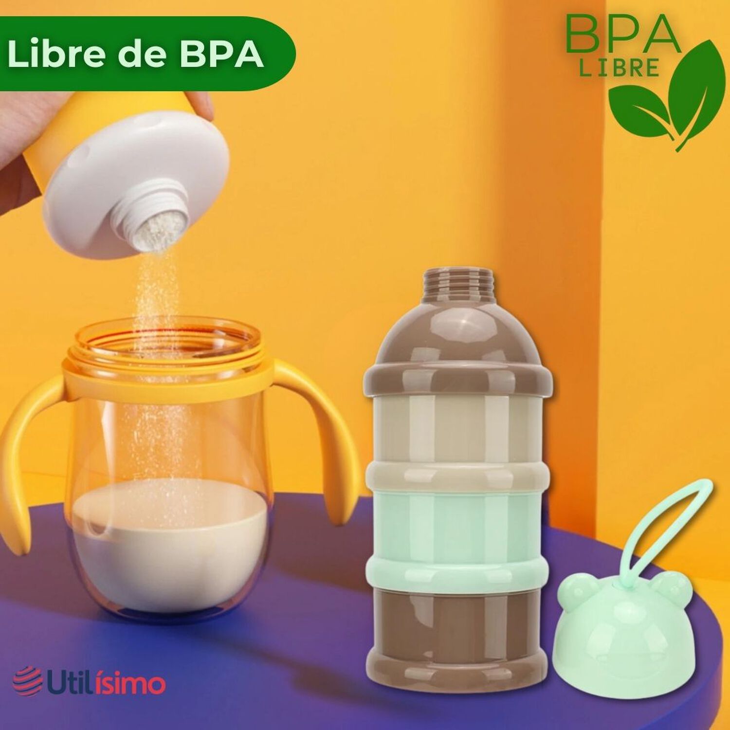 Dispensador De Alimentos Port&aacute;til Multicapa Libre De Bpa Beb&eacute;s Ni&ntilde;0 image number 2.0