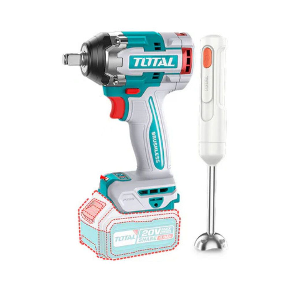 Kit Llave De Impacto 500 Nm, Pulidora Y Batidora 20v Total image number 3.0
