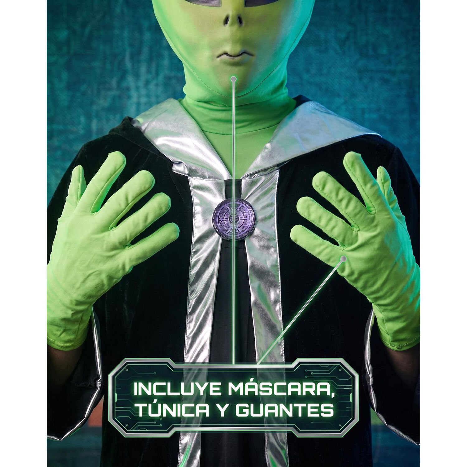 Disfraz Alien Marciano M&iacute;stico Stardy Infantil Para Ni&ntilde;os Verde Cosplay Extraterrestres Espacial Ideal Para Fiesta, Halloween image number 1.0