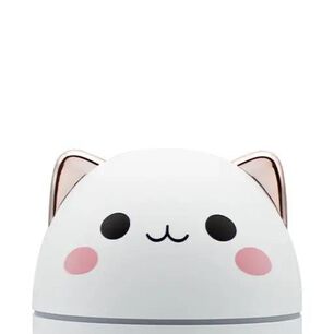 Humidificador Dise&ntilde;o De Gato Color Blanco Luz Led Hogar