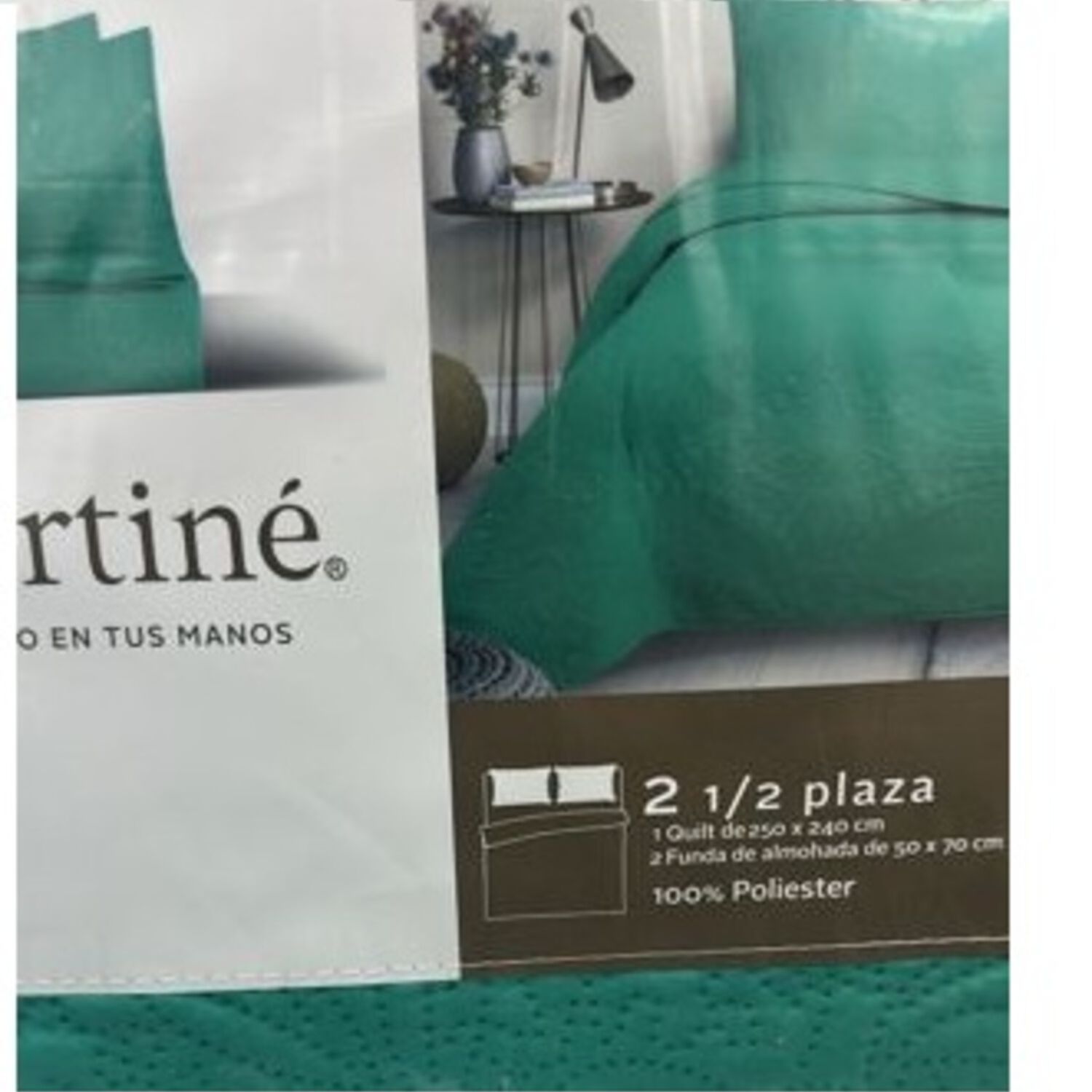 Cubrecama Quilt Reversible 2,5 Plazas Verde - Wonder Collection Martin&eacute; image number 1.0