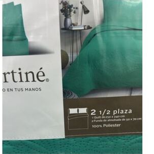 Cubrecama Quilt Reversible 2,5 Plazas Verde - Wonder Collection Martin&eacute;